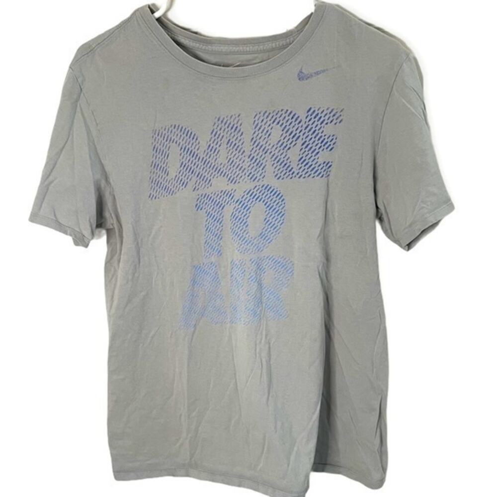 Nike Dri-FIT “Dare To Air” Graphic T-Shirt Men’s Small Gray Blue Athletic Tee